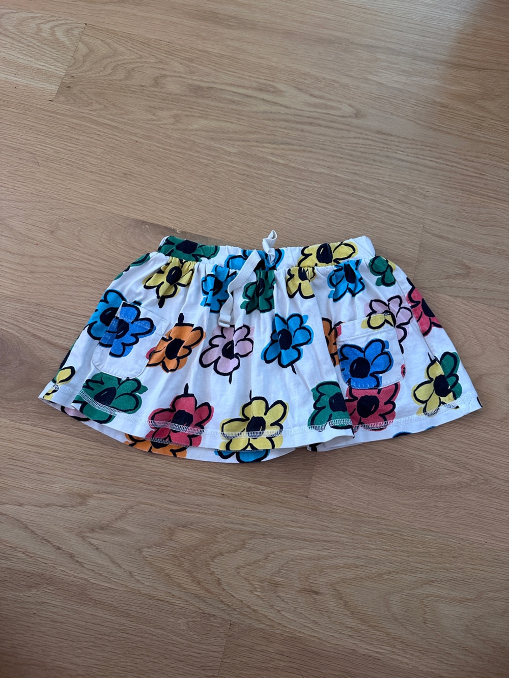 Hanna Andersson White Skirt Skort with Multicolor Floral Print